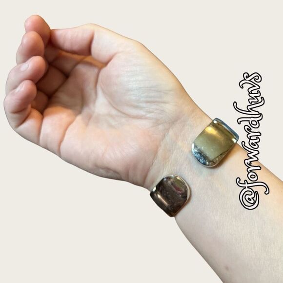 Ellen Tracy Silver Tone Cuff Watch with Mother Of Pearl - Picture 3 of 10